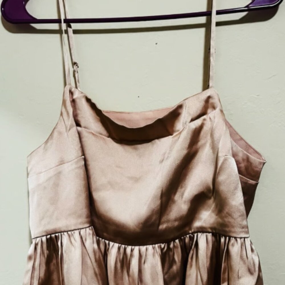 Express  Satin peplum top size L